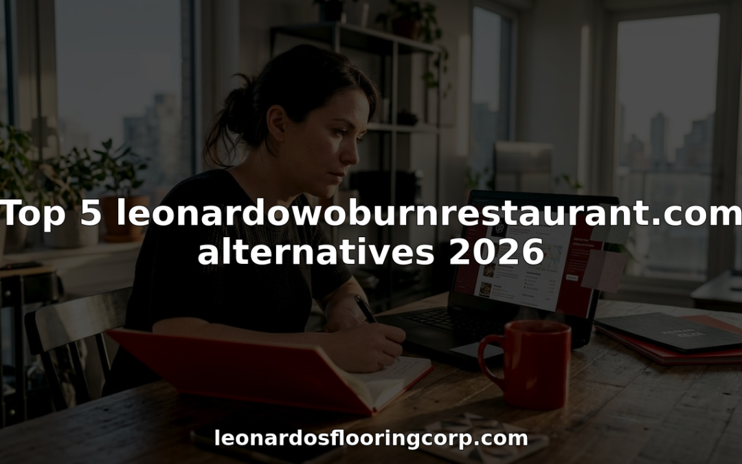 Woman researching restaurant alternatives at kitchen table