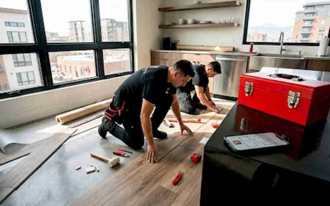 Installing luxury vinyl flooring in Denver home