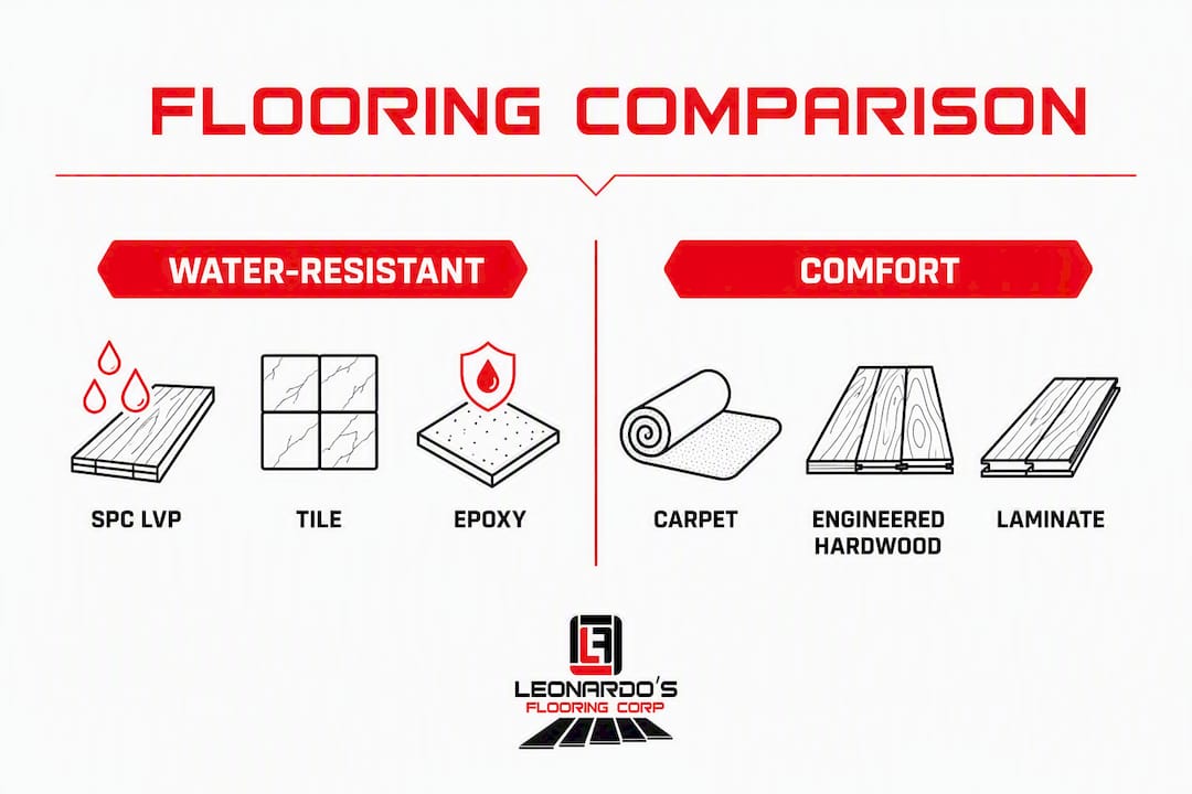 Infographic comparing flooring materials