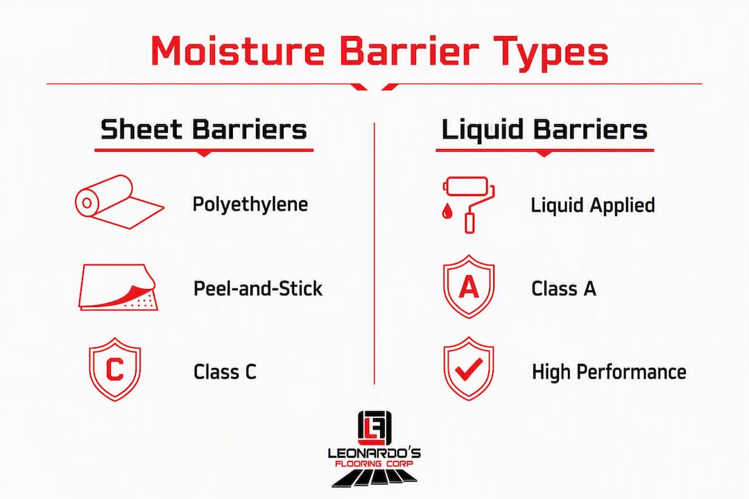 Infographic comparing moisture barrier types