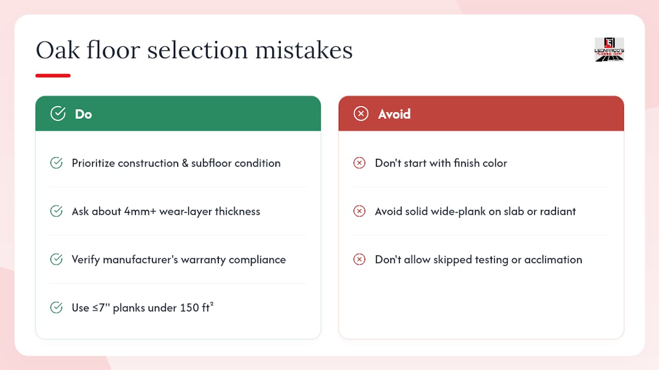 What most people get wrong about oak floor selection — overview diagram