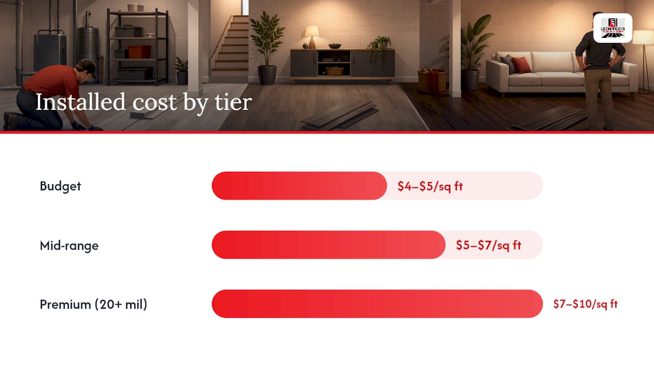 Comparison of vinyl plank cost and lifespan tiers