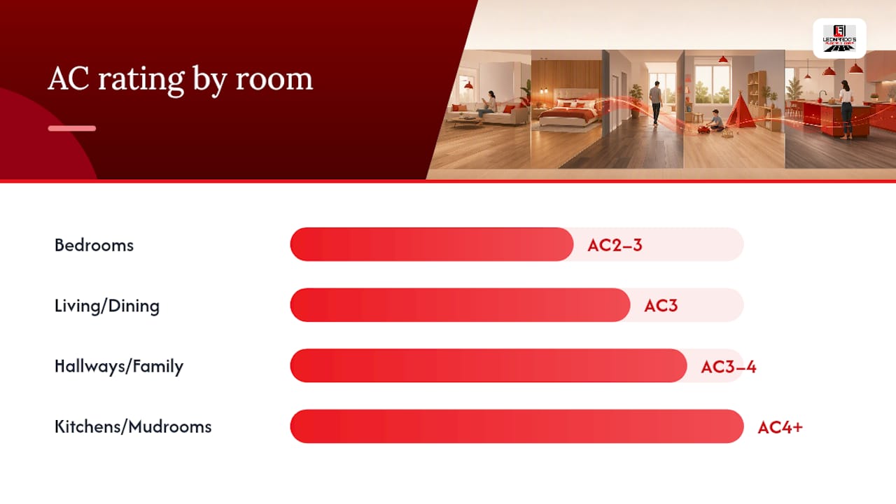 Diagram comparing AC ratings suitability by room conditions
