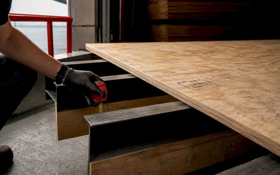 Plywood panel spanning floor joists